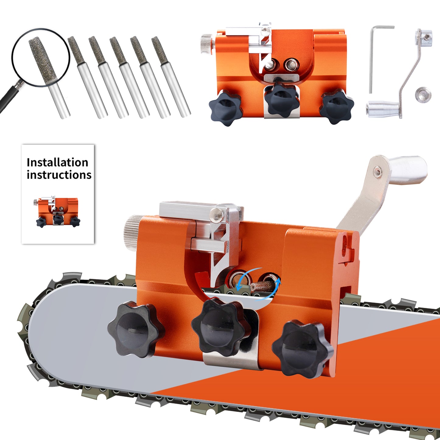 🔥🔥Hot Sale 🔥🔥Chainsaw Sharpener Kit With 6 Sharpening Bars