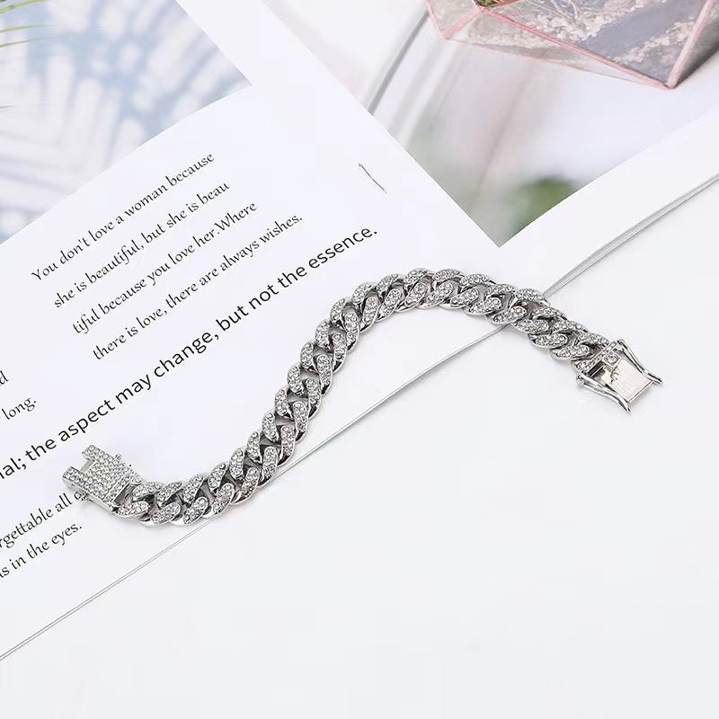 11mm Moissanite Miami Cuban Link Chain in S925 Silver