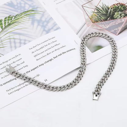 11mm Moissanite Miami Cuban Link Chain in S925 Silver