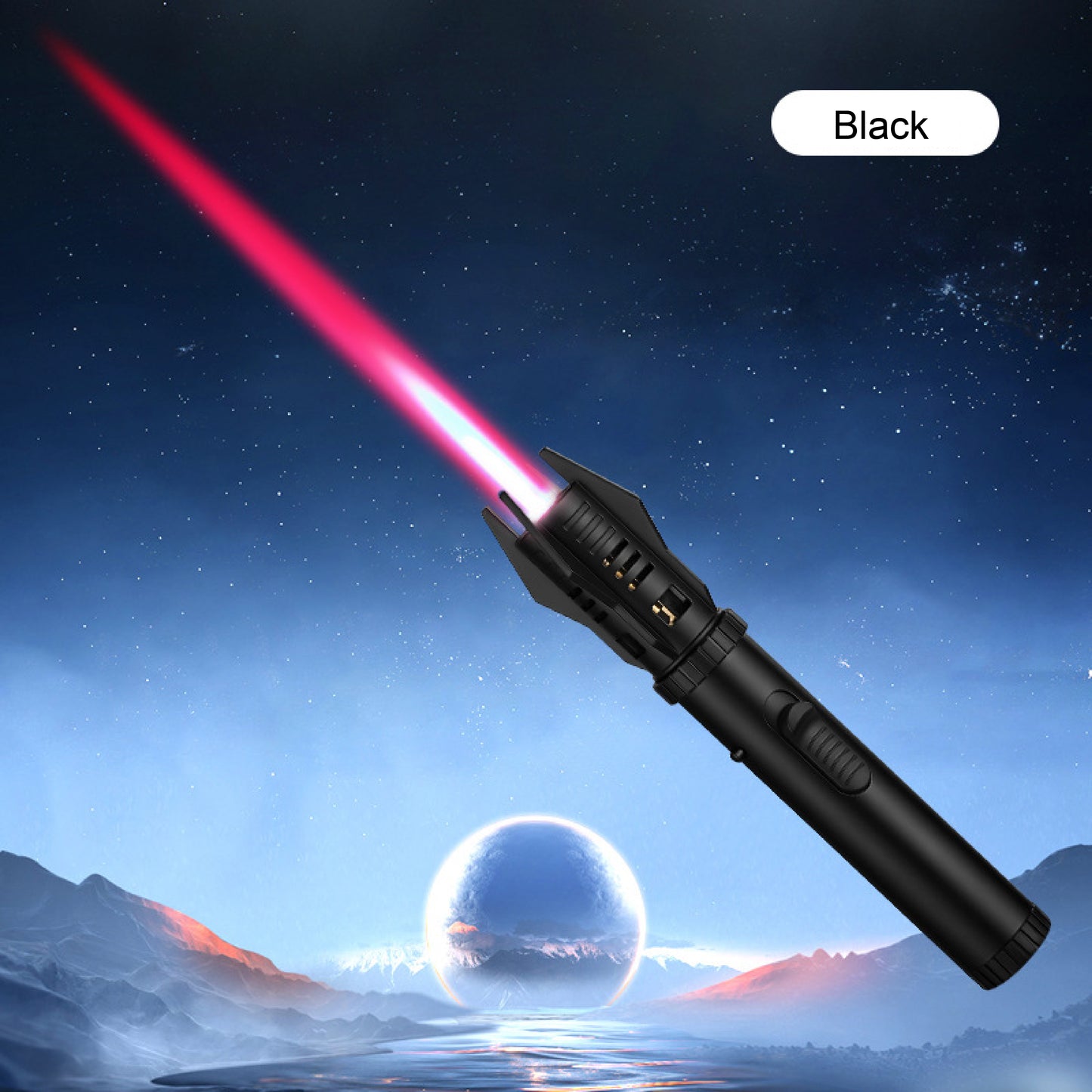 Lightsaber Torch Lighter Windproof Adjustable Jet Flame Candle Lighter with Safety Lock Refillable Butane Lighter for Candle Camping BBQ Kitchen,Mens Gifts