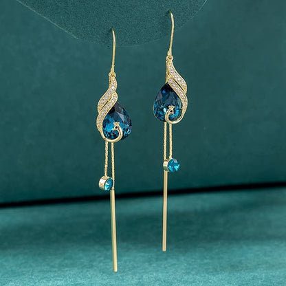 Fashion Shiny Peacock Crystal Earrings