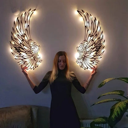 🔥50% OFF🔥 - 1 PAIR ANGEL WINGS METAL WALL ART WITH LED LIGHTS-🎁GIFT TO HER