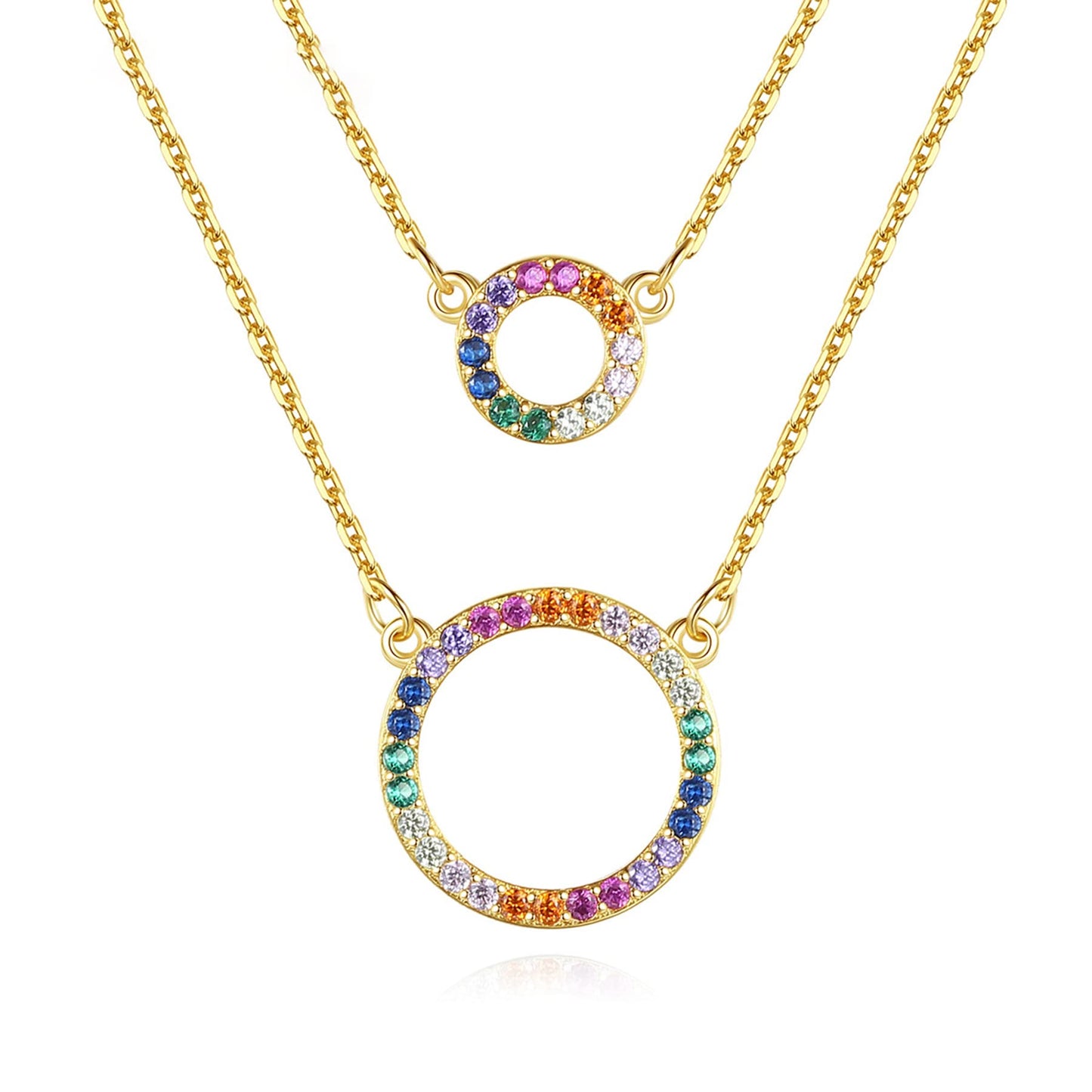 🔥Buy1 Get 1 Free❤️Fancy Day Wear Circle Colorful Layered Necklace