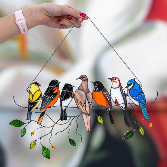 🎁The Best Gift🎁Birds Stained Glass Window Hangings