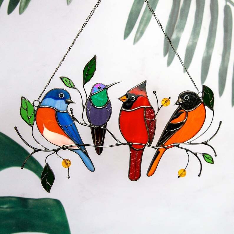 🎁The Best Gift🎁Birds Stained Glass Window Hangings