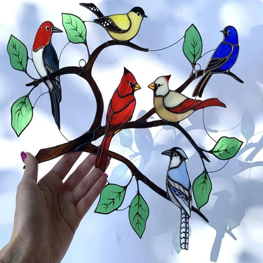 🎁The Best Gift🎁Birds Stained Glass Window Hangings