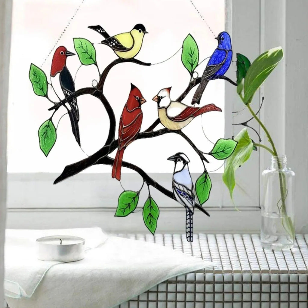 🎁The Best Gift🎁Birds Stained Glass Window Hangings