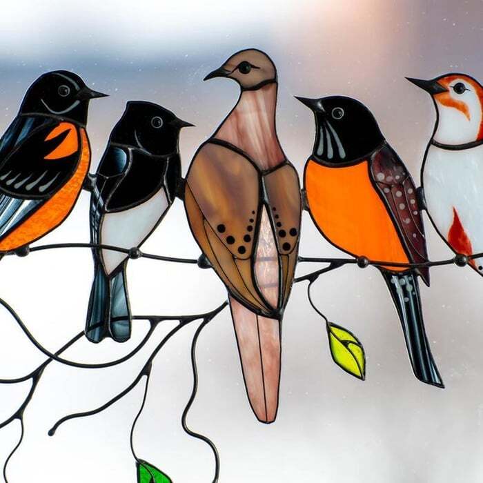 🎁The Best Gift🎁Birds Stained Glass Window Hangings