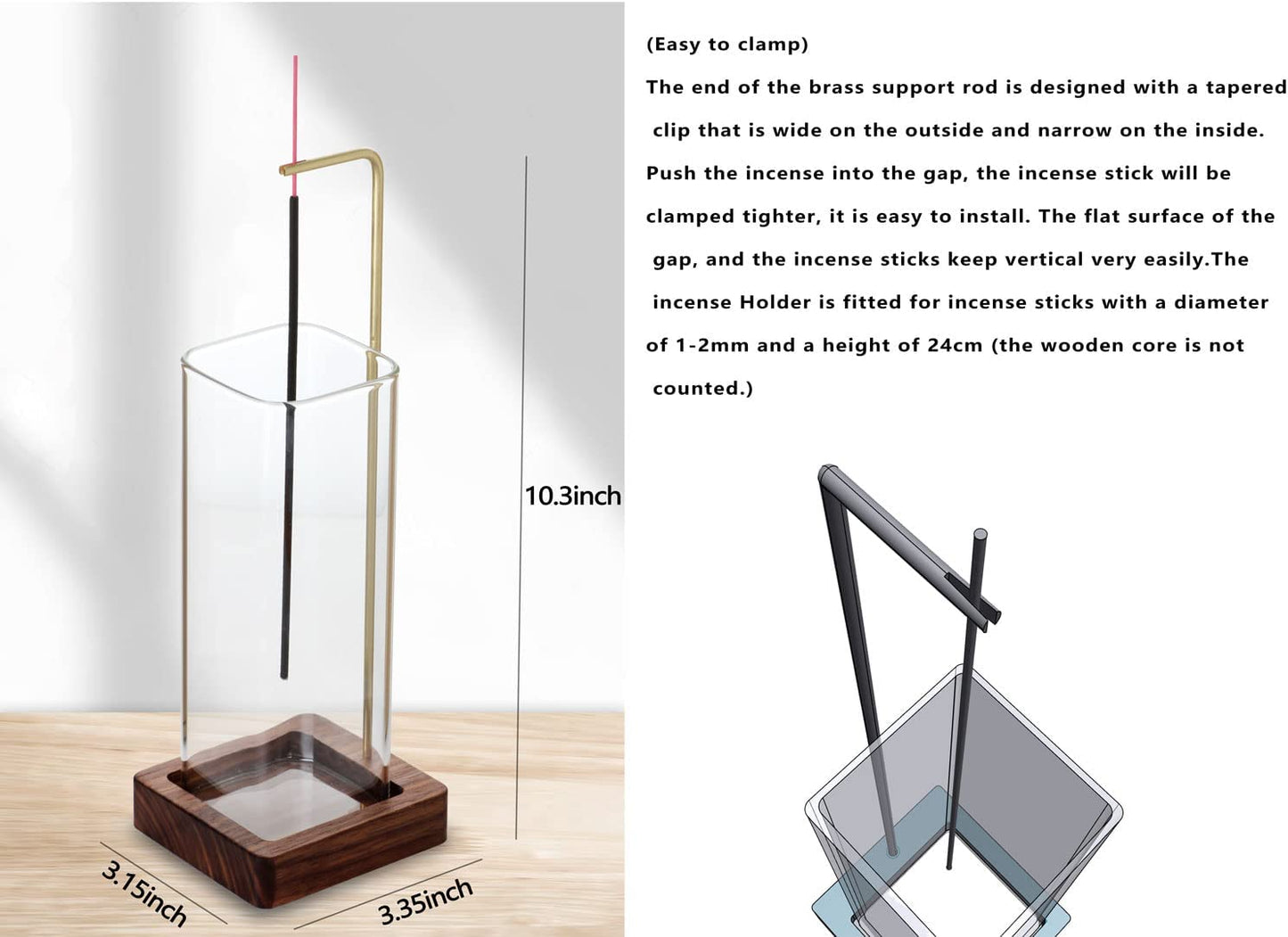 🔥Hot Sale🔥Upside-Down Incense Burners with Glass Catcher Incense Holder for stick