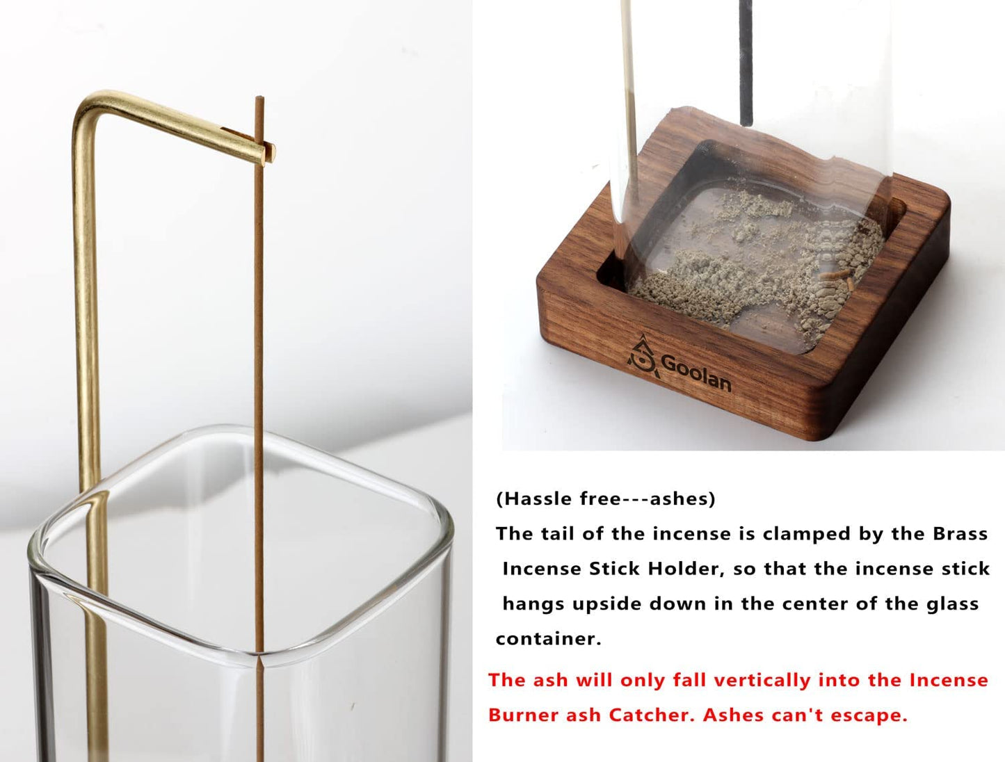 🔥Hot Sale🔥Upside-Down Incense Burners with Glass Catcher Incense Holder for stick