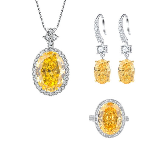 Buy 1 Get 3🔥🔥Yellow Diamond Halo Pendant Necklace