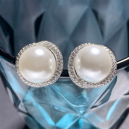 Buy 1 Get 3🔥🔥Sterling Silver Round Ball Diamond and Pearls Stud Earrings