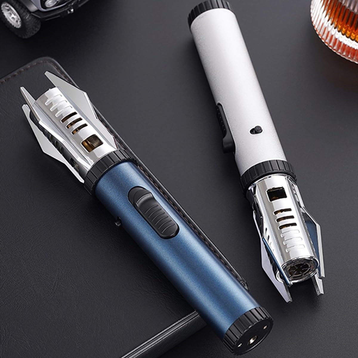 Lightsaber Torch Lighter Windproof Adjustable Jet Flame Candle Lighter with Safety Lock Refillable Butane Lighter for Candle Camping BBQ Kitchen,Mens Gifts