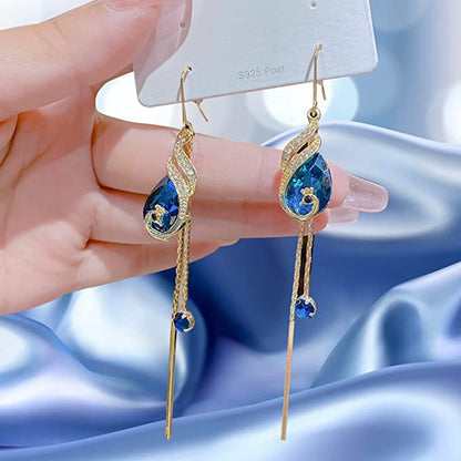 Fashion Shiny Peacock Crystal Earrings