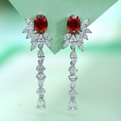 Mozambique Ruby and Diamond Studded Earrings