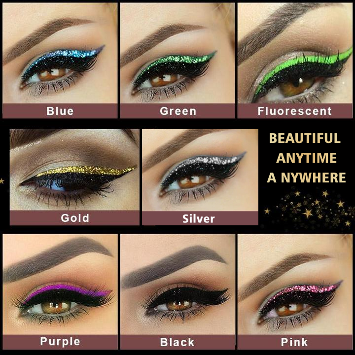 2 In 1 Reusable Glitter Eyeliner and Eyelash Stickers