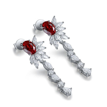 Mozambique Ruby and Diamond Studded Earrings