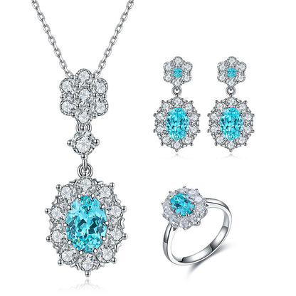 White Gold Blue Topaz And Diamond Jewelry