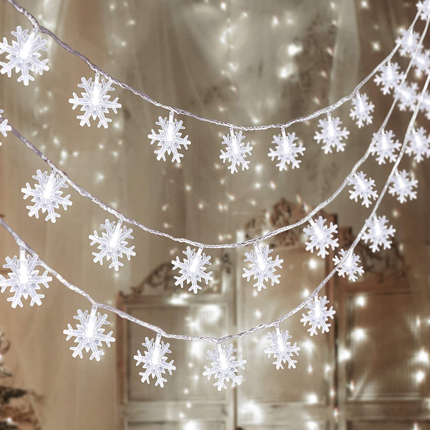 Christmas Snowflake String Lights