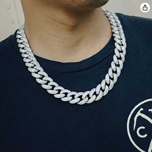 11mm Moissanite Miami Cuban Link Chain in S925 Silver