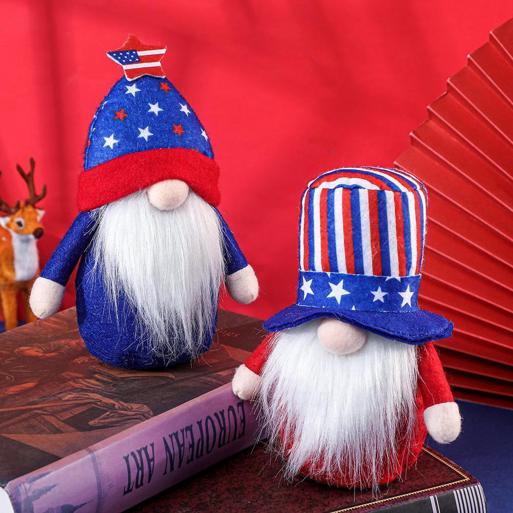 Patriotic Plush Gnome Doll For Independence Day Ornament