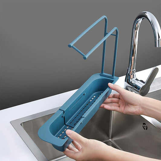 Telescopic Sink Shelf Kitchen Sinks Organizer Soap Sponge Holder Sink Drain Rack Storage Basket Kitchen Gadgets Accessories