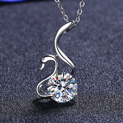 White Gold Moissanite Pendant Necklace Jewelry