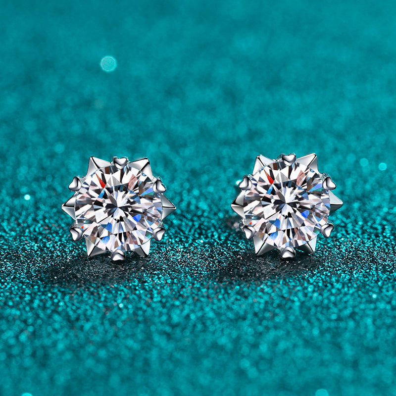 Moissanite Stud Earrings For Women 925 Sterling Silver