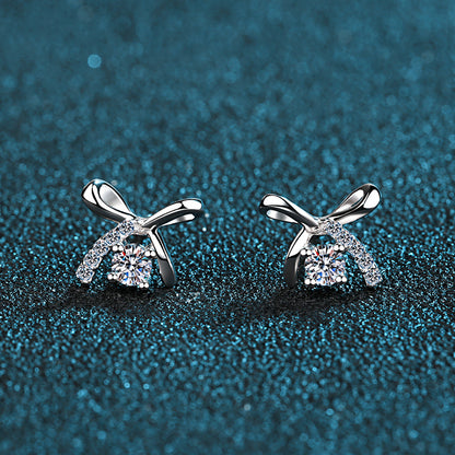 Moissanite Stud Earrings For Women White Gold