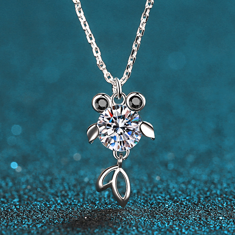 White Gold Moissanite Pendant Necklace For Women