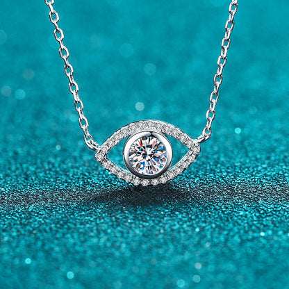 White Gold Moissanite Pendant Necklace For Women