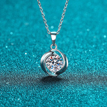 White Gold Moissanite Pendant Necklace For Women