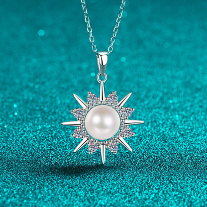 Pearl Bright Sun Shaped Pendant Necklacefor Women