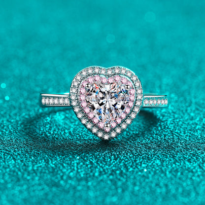 Heart Halo pink Ring