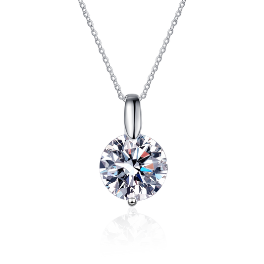 White Gold  Moissanite Pendant Necklace For Women Jewelry