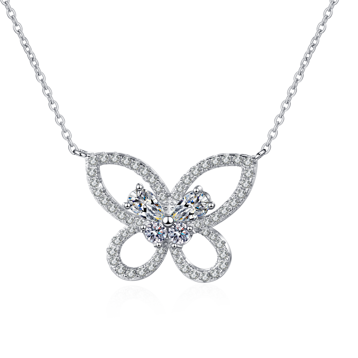 White Gold Moissanite Pendant Necklace For Women Jewelry