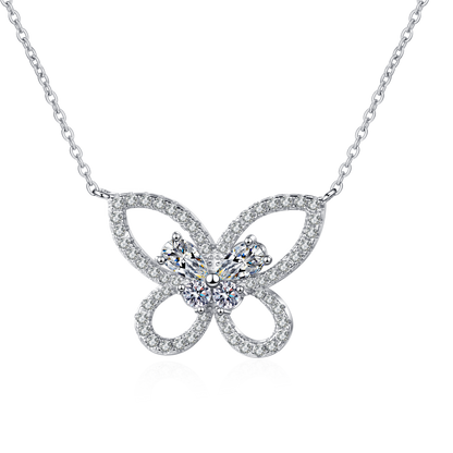 White Gold Moissanite Pendant Necklace For Women Jewelry