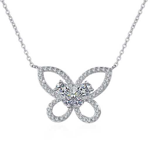 White Gold Moissanite Pendant Necklace For Women Jewelry