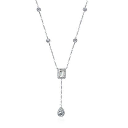 White Gold Moissanite Pendant Necklace For Women Jewelry