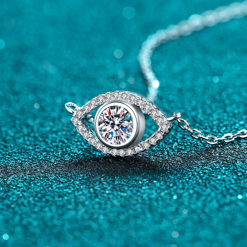 White Gold Moissanite Pendant Necklace For Women