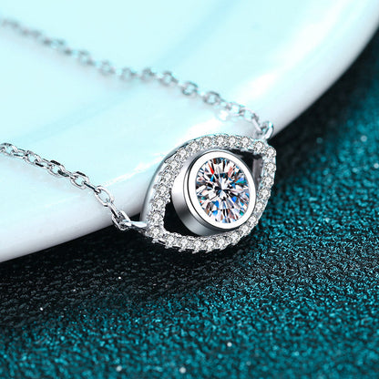 White Gold Moissanite Pendant Necklace For Women