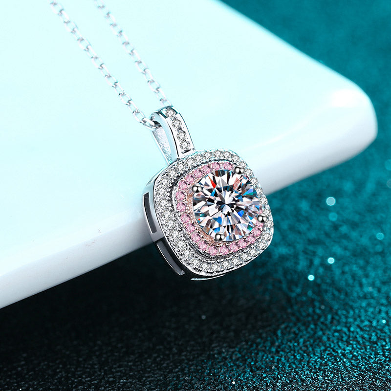 Moissanite Pendant Necklace For Women White Gold