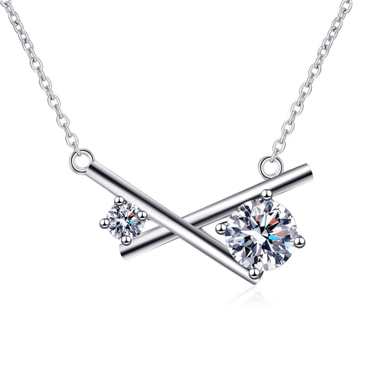 White Gold Moissanite Pendant Necklace For Women