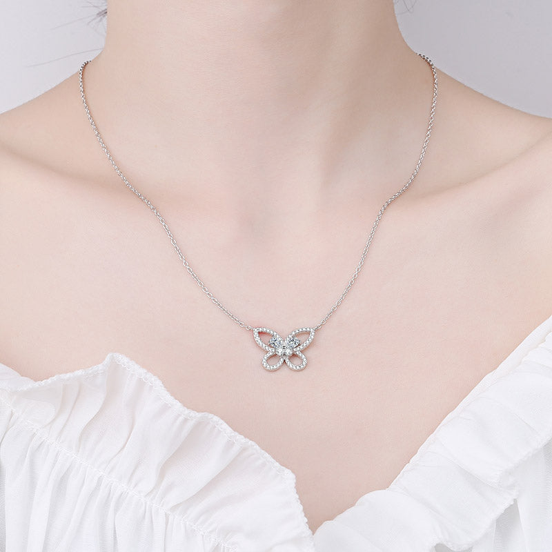 White Gold Moissanite Pendant Necklace For Women Jewelry