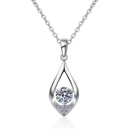 White Gold Moissanite Pendant Necklace Jewelry