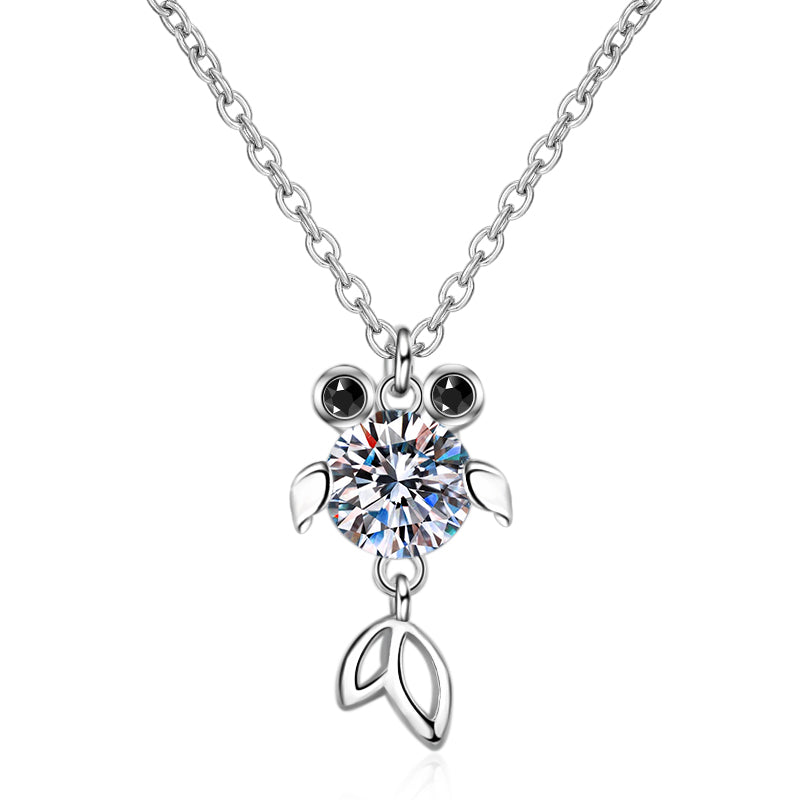 White Gold Moissanite Pendant Necklace For Women