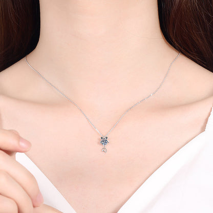 White Gold Moissanite Pendant Necklace For Women