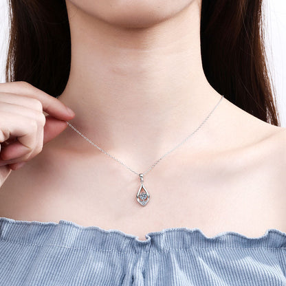 White Gold Moissanite Pendant Necklace Jewelry