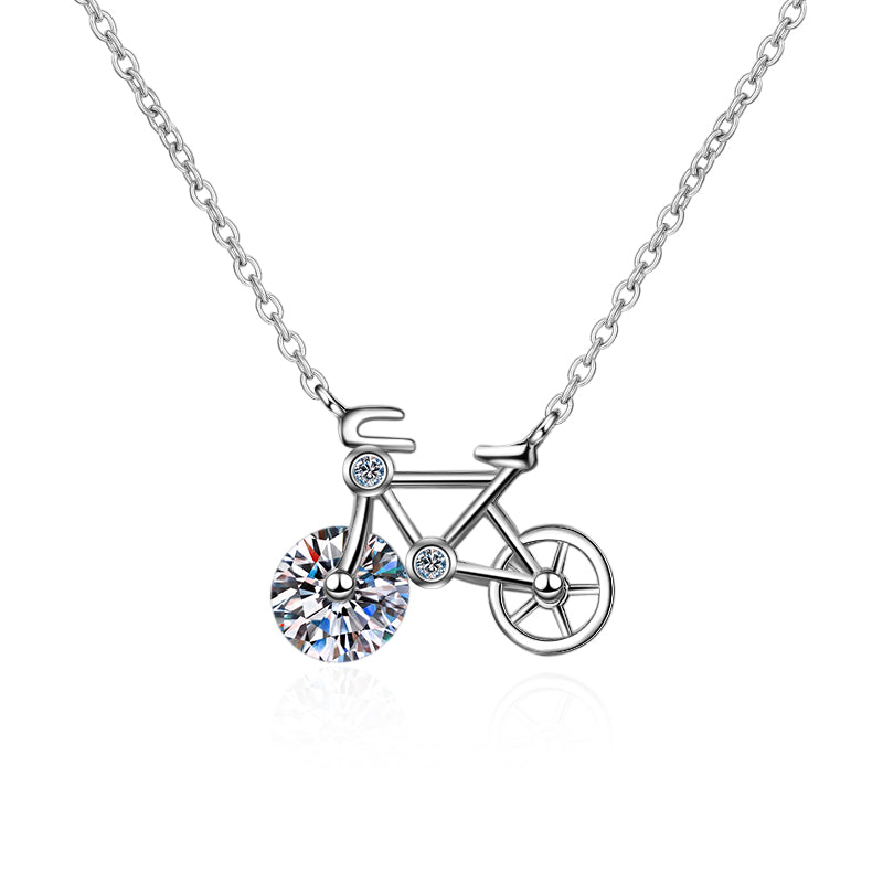 White Gold Moissanite Pendant Necklace For Women