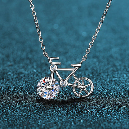 White Gold Moissanite Pendant Necklace For Women